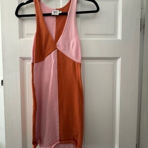 Pink and Orange Sleeveless Dress